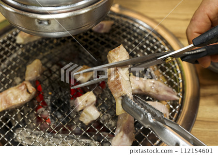 Korea bbq. pork shoulder butt. pork neck 112154601