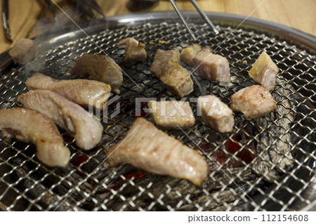 Korea bbq. pork shoulder butt. pork neck 112154608