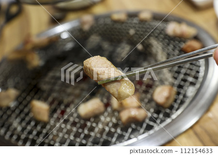 Korea bbq. pork shoulder butt. pork neck 112154633