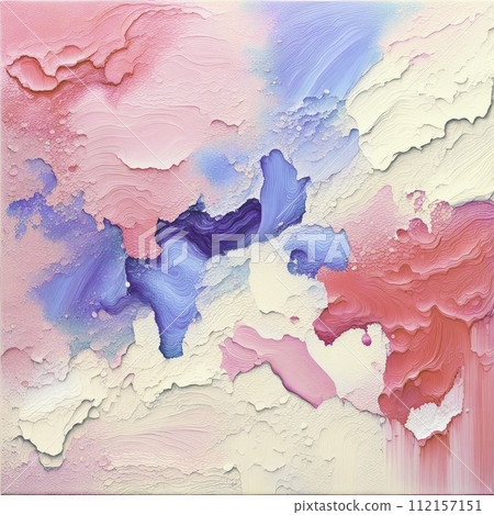 Art oil and acrylic smear blot canvas painting stucco wall. Abstract texture pink, blue, white color, stain brushstroke relief grain texture Art oil and acrylic smear blot canvas painting stucco wall. Abstract texture pink, blue, white color, stain brushstroke relief grain texture 112157151