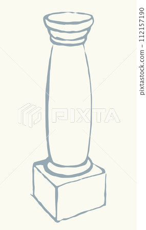 Vector drawing sketch. Comic pillar Vector drawing sketch. Comic pillar 112157190