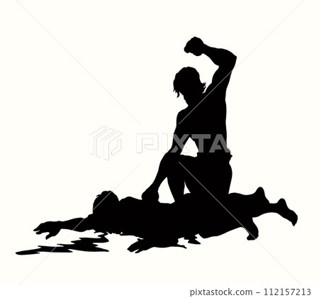 Cain and Abel. Vector drawing Cain and Abel. Vector drawing 112157213