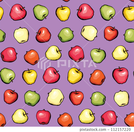Apple fruits. Vector drawing pattern 112157220