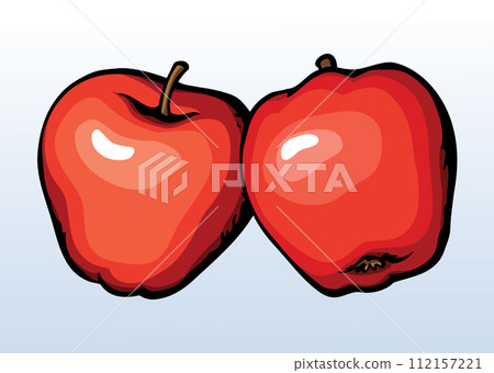 Big tasty apple. Vector drawing 112157221