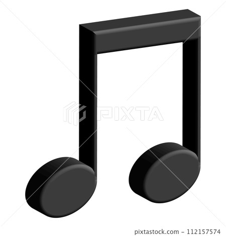 Three-dimensional glossy eighth note beam black matte 112157574