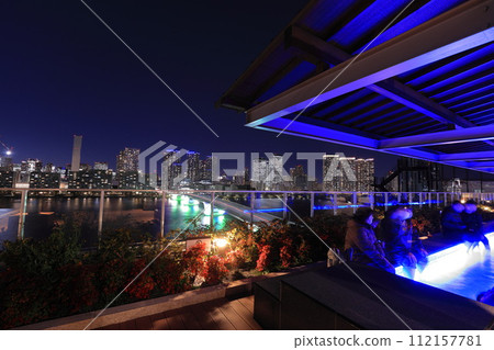 豐洲萬葉俱樂部 從展望足浴花園看到的豐洲夜景 112157781