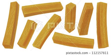 Fresh carrot sticks isolated on white background with clipping path, full depth of field 112157811