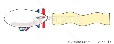 Loose doodle airship tricolor pattern Loose doodle airship tricolor pattern 112158013