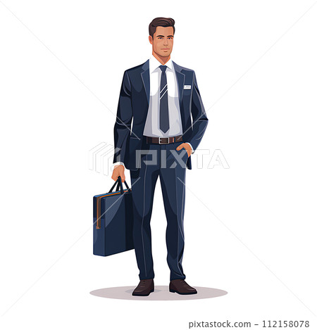 Businessman Isolated on White Background, Symbolizing Corporate Success and Leadership, Generative Ai 112158078