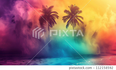 Calm tropical sunset atmosphere Calm tropical sunset atmosphere 112158592