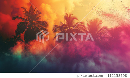 Calm tropical sunset atmosphere Calm tropical sunset atmosphere 112158598