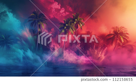 Calm tropical sunset atmosphere 112158655