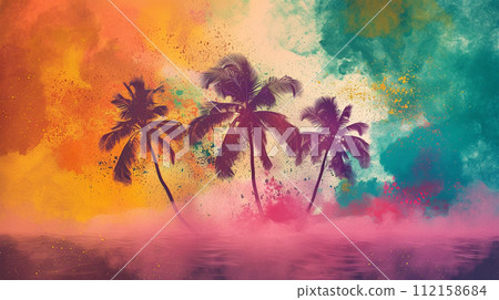 Calm tropical sunset atmosphere 112158684