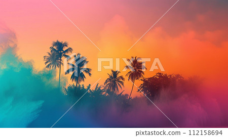 Calm tropical sunset atmosphere 112158694