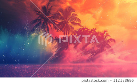 Calm tropical sunset atmosphere 112158696