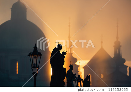 Prague cityscape at beautiful sunrise. Prague cityscape at beautiful sunrise. 112158965