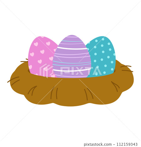 easter illustration nest with eggs easter illustration nest with eggs 112159343