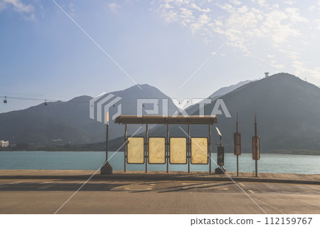 bus stop on the coast road in Lantau Island Feb 13 2024 bus stop on the coast road in Lantau Island Feb 13 2024 112159767