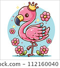Cute cartoon shibi flamingo character 112160040
