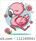 Cute cartoon shibi flamingo character 112160041