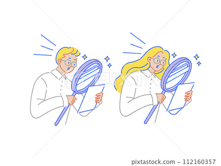 一個男人和一個女人的認識和發現的插圖 一個男人和一個女人的認識和發現的插圖 112160357