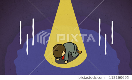 一名辦公室職員四肢爬行、在沒有文字的情況下感到絕望的圖像剪輯 112160695