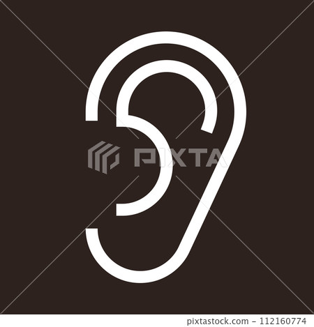 Ear icon, hearing symbol Ear icon, hearing symbol 112160774