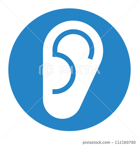 Ear sign, hearing symbol Ear sign, hearing symbol 112160780