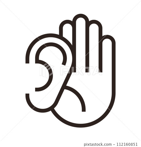 Eavesdropping, hand and ear, listen, sign of attention Eavesdropping, hand and ear, listen, sign of attention 112160851