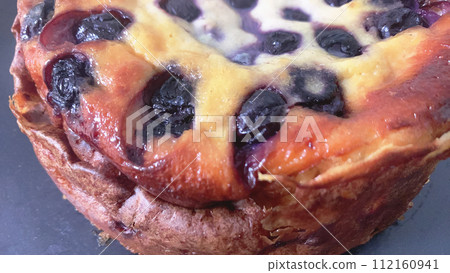 Yogurt cake with rum raisins 112160941