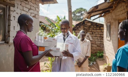 AI-generated content. Medical professionals delivering healthcare services in rural Africa AI-generated content. Medical professionals delivering healthcare services in rural Africa 112160966