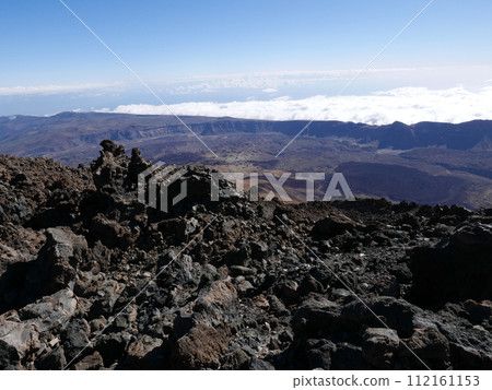 Caldera from mount Teide 3 715 m on European Tenerife island in Spain 112161153