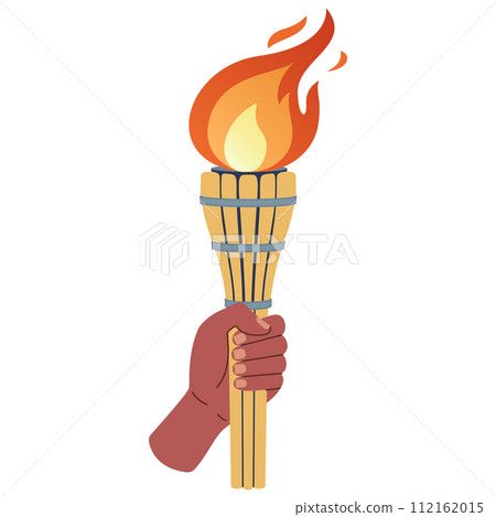Hand holding a torch. Sport symbol, flat vector illustration design. Hand holding a torch. Sport symbol, flat vector illustration design. 112162015