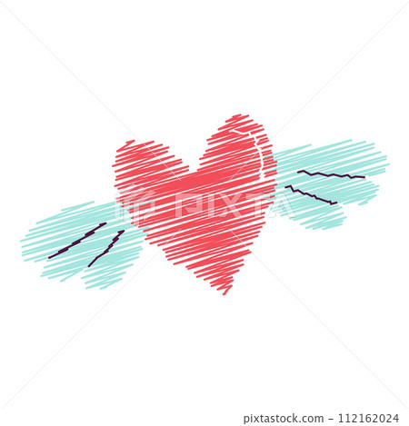 Heart with wings pop art. Simple Hand Drawn. line art. doodle Retro style. flat icon vector Heart with wings pop art. Simple Hand Drawn. line art. doodle Retro style. flat icon vector 112162024