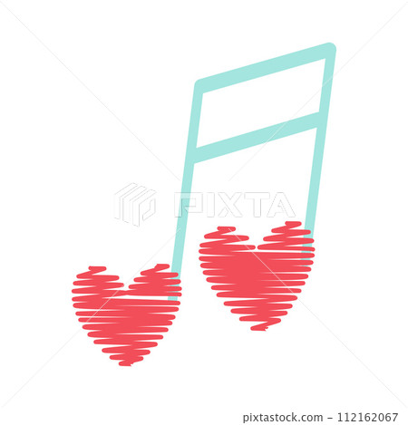 Cute Heart Shaped notes. Simple Hand Drawn Vector Illustration for Valentines Day Greeting Card. 112162067