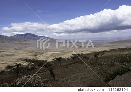 Tanzania, Ngorongoro, aerial view of the interior of the crater 112162194