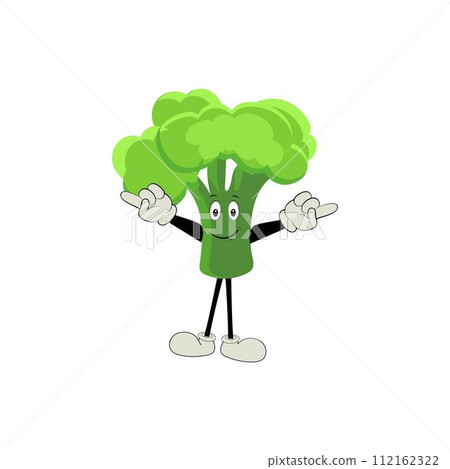 Broccoli mascot cartoon in vector. Cute happy smiling broccoli vegetable set collection. Vector flat cartoon character illustration icon design. Broccoli mascot cartoon in vector. Cute happy smiling broccoli vegetable set collection. Vector flat cartoon character illustration icon design. 112162322