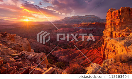 Sunset at Capitol Reef National Park in Utah, USA 112163404