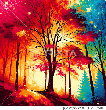 Autumn maple tree,bohemian art. Autumn maple tree,bohemian art. 112163501