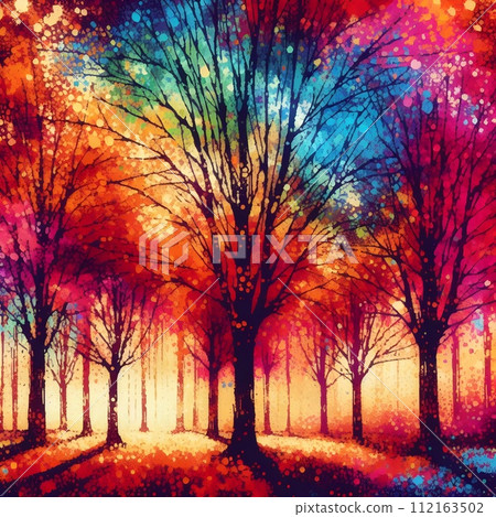 Autumn maple tree,bohemian art. 112163502