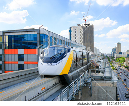 The monorail Yellow Line Mass Transit System serving the Bangkok Metropolitan Region. The monorail Yellow Line Mass Transit System serving the Bangkok Metropolitan Region. 112163611