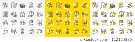 Outline Risk management, Ask question and Phone service line icons pack for web with Prohibit food, Checklist, Credit card line icon. Winner podium, Filling station. Vector 112163880