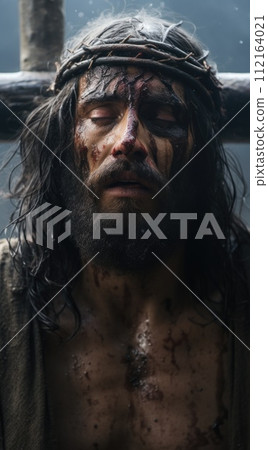 AI-generated content. Jesus Christ, Jesus of Nazareth, Old Testament messiah, Christianity religion Bible, Old Testament Gospels, son of man, lamb of the lord the boy of God, son of David the savior 112164021