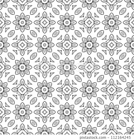 Vintage seamless pattern. Ornamental antique style floral background 112164245