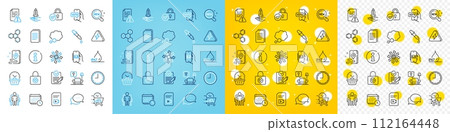 Vector icons set of Info, Talk bubble and Time line icons pack for web with Chemical formula, Dots message, Mail app outline icon. Waterproof, Online voting, Versatile pictogram. Rfp. Vector Vector icons set of Info, Talk bubble and Time line icons pack for web with Chemical formula, Dots message, Mail app outline icon. Waterproof, Online voting, Versatile pictogram. Rfp. Vector 112164448