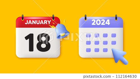 18th day of the month icon. Calendar date 3d icon. Event schedule date. Meeting appointment time. 18th day of January month. Calendar event reminder date. Vector 18th day of the month icon. Calendar date 3d icon. Event schedule date. Meeting appointment time. 18th day of January month. Calendar event reminder date. Vector 112164630