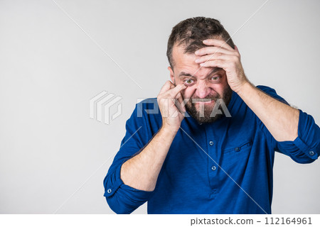 Crazy mad adult man 112164961