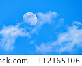 Moon behind the clouds - sharp details on the surface. 112165106