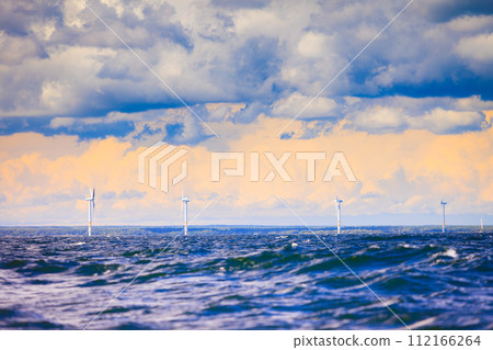 Wind turbines farm in Baltic Sea, Denmark Wind turbines farm in Baltic Sea, Denmark 112166264