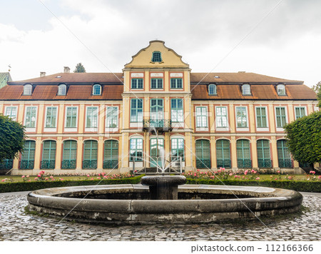 abbots palace in gdansk oliva park. building with fountain abbots palace in gdansk oliva park. building with fountain 112166366